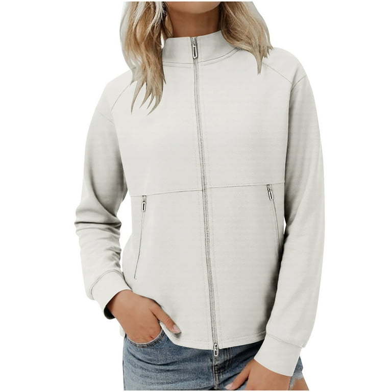 Women's Active Sport Jacket Long Sleeve Stand Collar Casual Zip up