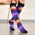 thumbnail image 5 of FORMRS Womens Knee High Socks Casual Long Thick Travel Daily Wear, 1 Pair, Pink Digital Art, 5 of 6