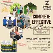 Zone Protects Picaridin Insect Repellent Unscented Bundle; (8) 1oz Mist Spray Plus Refill