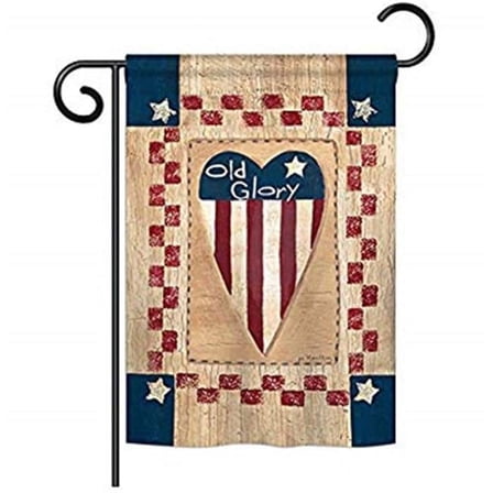 Breeze Decor G161082-BO Old Glory Heart Americana Patriotic Impressions Decorative Vertical 13" x 18.5" Double Sided Garden Flag
