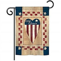 Breeze Decor G161082-BO Old Glory Heart Americana Patriotic Impressions Decorative Vertical 13" x 18.5" Double Sided Garden Flag