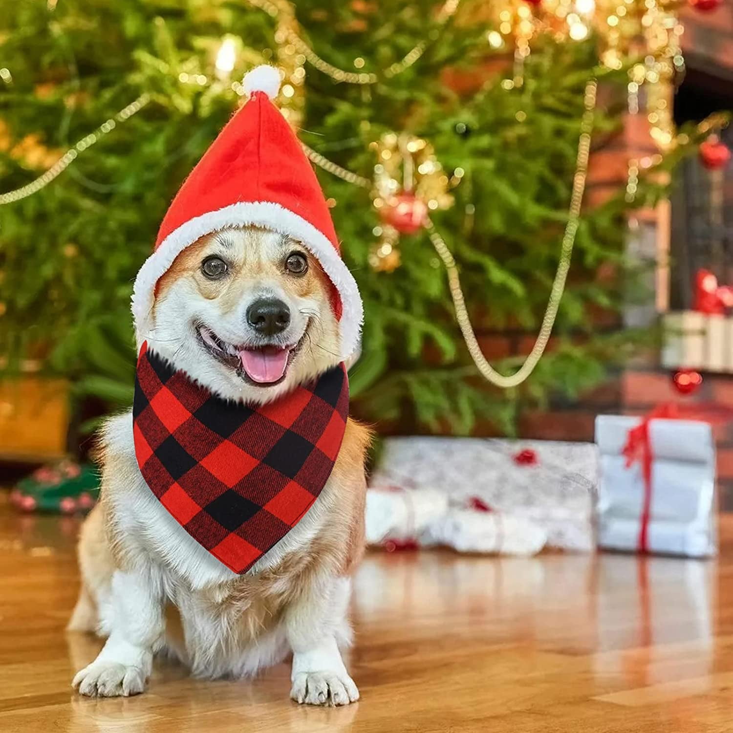2 Bandanas De Noël Pour Chien - Motifs Père Noël Et Bonhomme De Neige, Tissu Doux, Taille Universelle - 2
