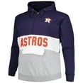 thumbnail image 2 of Men's Navy/White Houston Astros Big & Tall Fleece Half-Zip Hoodie, 2 of 3