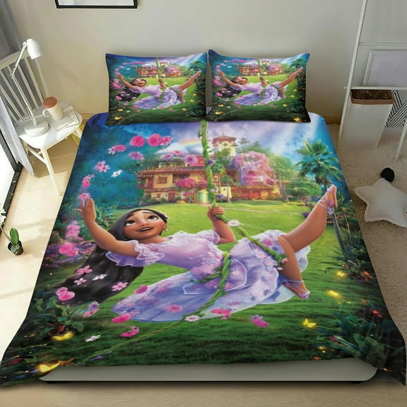 Encanto Isabella Themed Bed Sheet Set Three Piece Set 53x79 In ches Comfortable And Skin Friendly Unique Design Creating A Star Studded Night Home Decor Gifts For Family Friends fans