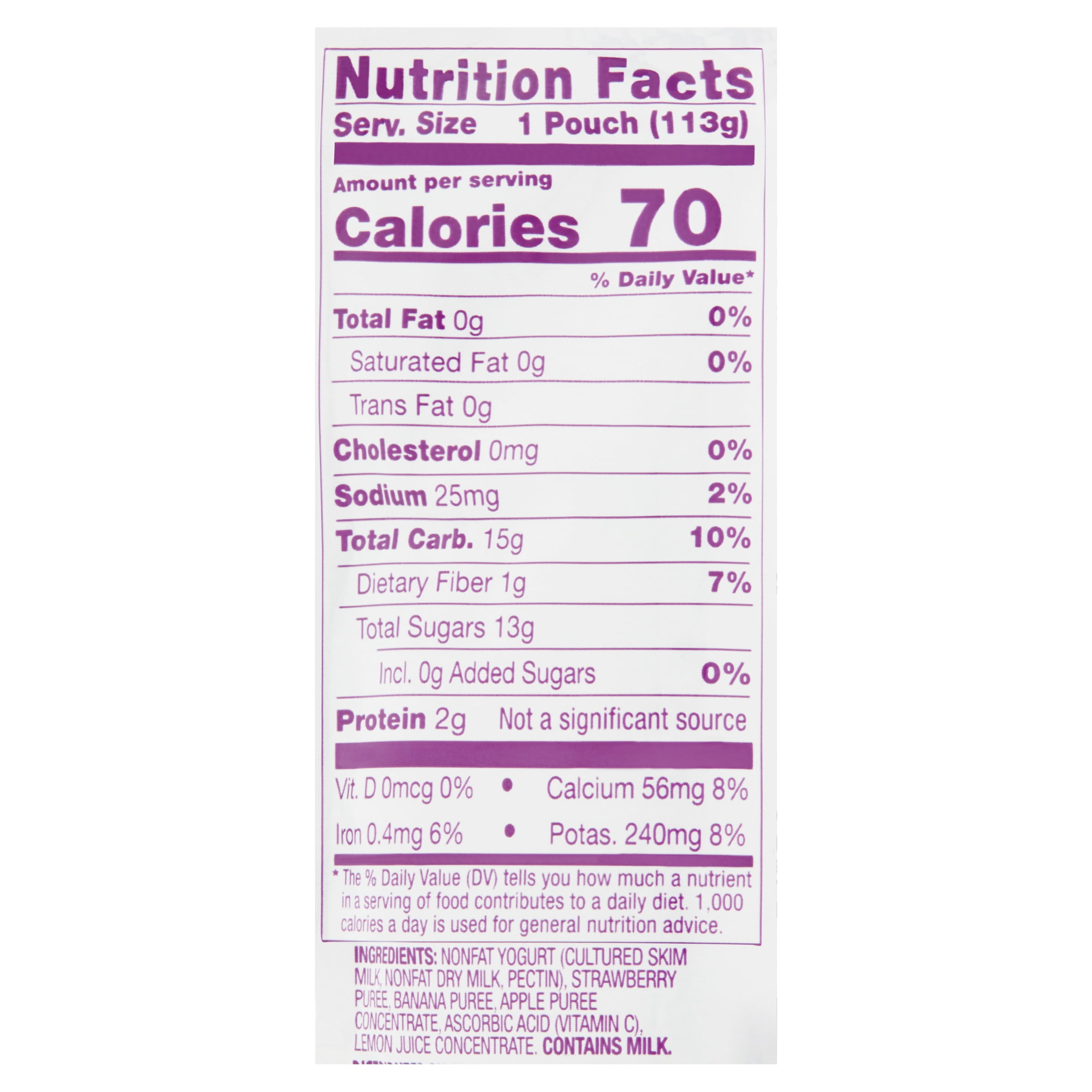 Parent's Choice Toddler Food, Strawberry Banana Yogurt Baby Food, 1 Pouch (113g) Pouch