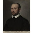 thumbnail image 2 of Giovanni Battista Moroni 12x14 Black Ornate Wood Framed Double Matted Museum Art Print Titled: Portrait of Vincenzo Guarignoni (C. 1572), 2 of 5