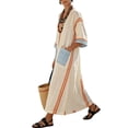 thumbnail image 3 of Levmjia Womens Striped Maxi Dress V Neck Casual Beach Cover Up Boho Kaftan with Pockets Flowy Crinkle Fabric loose Summer Vacation Outfit, 3 of 5