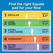 Equate Ultra Thin Pads with Flexi-Wings, Overnight Absorbency, Size 4, 28 Count