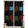 thumbnail image 2 of Living Room Curtains 72 Inches length, Game Controller Window Treatment Curtain Drapes, Modern Art Gaming Handheld Black Light Filtering Drapes for Bedroom Laundry Room, 52"x72", 2 Panels, 2 of 7