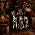 thumbnail image 3 of Beagle Portrait Collage, Cozy Pet Portrait Pattern, Warm Flannel Blanket for Living Room and Bedroom with Detailed Artwork, Dog Lovers Thanksgiving Gift, Pet Lover Home Decor, 3 of 9