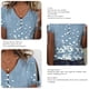 thumbnail image 5 of Mujeres blusa botón V Masajeadores de cuello manga corta frío hombro elegante casual señora Top para las mujeres verano azul claro S, 5 of 6
