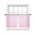 thumbnail image 7 of Solid Color Sheer Curtains 45 inches Long 2 Panels Set Pink Tiers Sheers Rod Pocket Small Window Short Curtains for Kitchen Cafe, Each 52" W x 45" L, 7 of 7