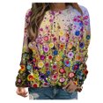 thumbnail image 1 of Sudadera estampada con cuello redondo y manga larga para mujer a la moda Fridja bvmnju689, 1 of 5