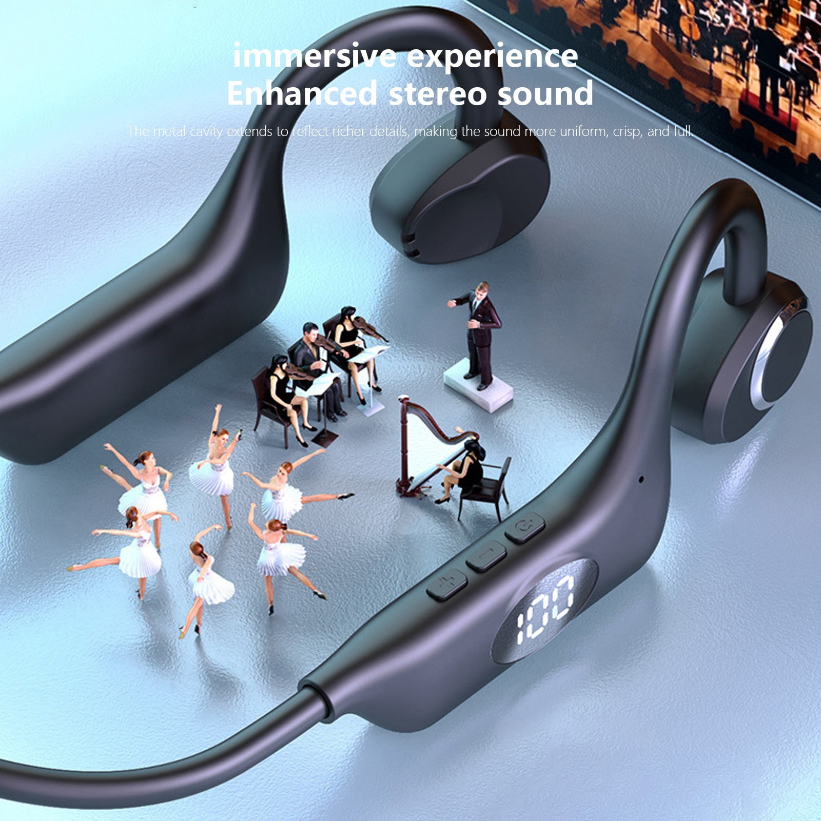 3 Packs Bluetooth Bone Conduction Headphones Wireless Open Ear Sports Headset with Mic 8H Playtime IPX5 Waterproof Lightweight for Running Cycling Workouts