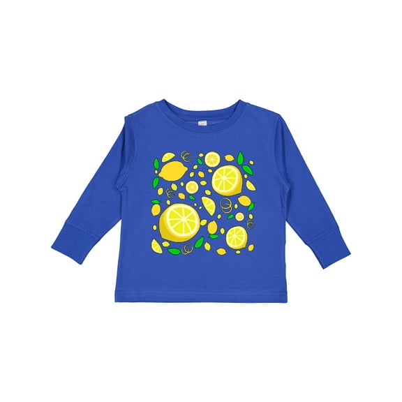 Inktastic Lots of Lemons Citrus Fun Boys or Girls Long Sleeve Toddler T-Shirt