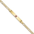 thumbnail image 1 of Bracelet Figaro ID Émail Rouge Médical en Or Jaune 14K, 1 of 3