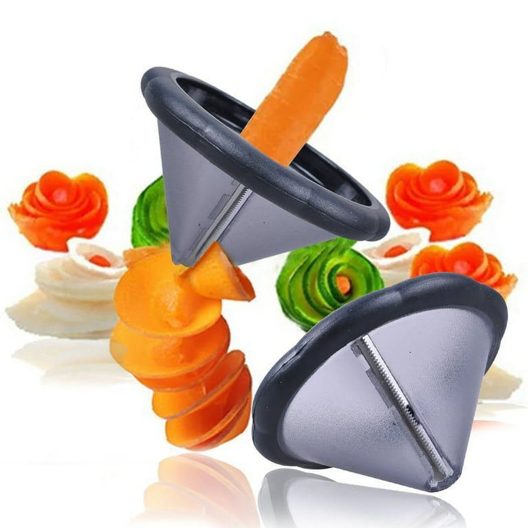 Spiral Funnel Flower Roller, Spiral Funnel Flower Cutter Garnish Tools,  Handheld Carrot Spiral Shred Funnel Curler And Peeler Convenient Gadgets  For