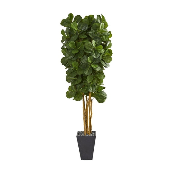Nearly Natural Fiddle Leaf Artificial Tree in Slate Planter