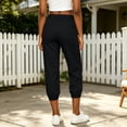 thumbnail image 7 of Wutalume Women's Yoga Capri Pants - Elastic High Waist Loose Fit Joggers Casual Workout Bottoms for Gym Home Solid Color,Black L, 7 of 7