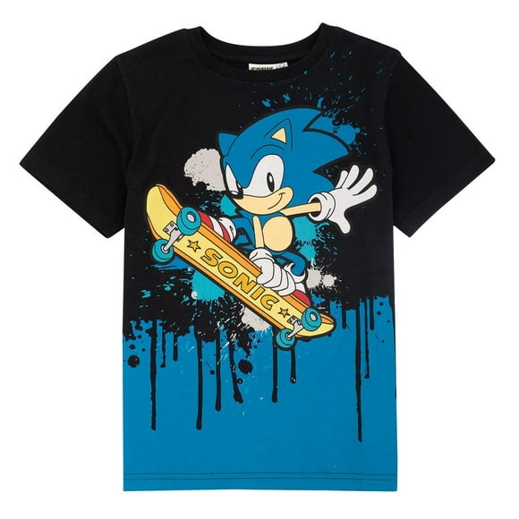 Sonic The Hedgehog T-Shirt de Planche à Roulettes pour Garçons/filles