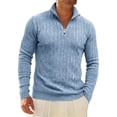 thumbnail image 2 of Gamivast Men's 1/4 Zip Sweaters Long Sleeve Slim Fit Pullover Knitted Mock Neck Tops Lightweight Warm Jumper Business Casual Work Fall Winter Fashion, 2 of 6