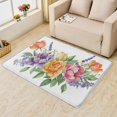 thumbnail image 2 of Flower Rugs for Girls Bedroom - 4x5 Rug - Floral Rug - Botanical Peony Spring Area Rug - Girls Colorful Rugs - Watercolor Flower Carpet, 2 of 7
