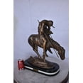 thumbnail image 2 of Nifao End of The Trail, a James Fraser Replica Bronze Statue – Home Decor Sculpture, 7"L x 20"W x 21"H, 2 of 11