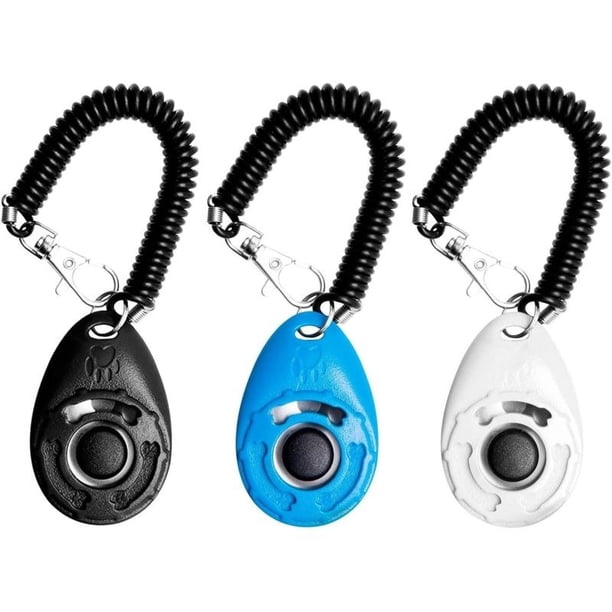 Paquete de 3 Clicker de entrenamiento para perros con correa para la muñeca, Clicker para mascotas para entrenamiento de perros Clicker para entrenar cachorros Clicker Trainer, Clicker de en