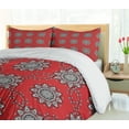 thumbnail image 5 of Ambesonne Mandala Duvet Cover Sets, Sketchy Leaves Swirl Art, 2-King, Vermilion White, 5 of 7
