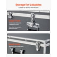thumbnail image 6 of VEVOR Metal Storage Trunk, Set of 2, Wooden Suitcase Storage Boxes with Padlocks, Large Trunk Includes Casters and 3 Metal Handles, Decorative Store Chest with Lids for Travel, Apartment, Dorm, Gray, 6 of 9