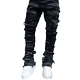 thumbnail image 5 of Boy's Skinny Fit Comfy Jeans Ripped Destroyed Distressed Stylish Slim Washed Denim Jeans Pants Black 12, 5 of 6
