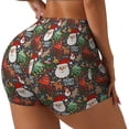 thumbnail image 1 of Balery Merry Christmas Pantalones cortos de entrenamiento estampados para mujer, sin costuras, ajustados, para gimnasio, yoga, correr, deportes, ejercicio activo, fitness.-Small, 1 of 8