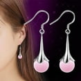 thumbnail image 3 of Flmtop Crochet Boucles d'Oreilles Attrayant Anti-Rouille Femmes Trompette Fleur Longue Oreille Dangle pour Sortir Ensemble Parti, 3 of 7