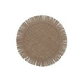 thumbnail image 1 of Placemat Rond Tissé Avec Franges Beige 15 X 15 - Ensemble De 12, 1 of 4