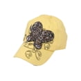 thumbnail image 1 of Womens Beaded Butterfly Adjustable Baseball Cap - Yellow, 1 of 1