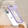 thumbnail image 5 of SaniMore Silde Camera Case for iPhone 11 Pro 5.8", Rugged PC & Soft TPU Crystal Clear [Not Yellowing Technology] Shockproof Protective Cover for iPhone 11 Pro Women Men, Purple, 5 of 6