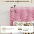 thumbnail image 5 of Twin-XL Size Bed Frame, Platform Bed Frame with Upholstered Adjustable Headboard, Mattress Foundation with Strong Wooden Slats Support, No Box Spring Needed, Noise Free, Easy Assembly, Pink, 5 of 8