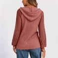 thumbnail image 6 of Gaigiky Shirts for Women Round Neck Drawstring Hoodies Solid Color Lace Spliced Long Sleeve Loose Fit Fall Daily Casual Pullover Outfits, 6 of 7
