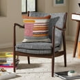 thumbnail image 5 of Ox Bay Qasim 18" x 18" Pink/Beige Shag Striped Cotton Adult Decorative Throw Pillow, 5 of 8