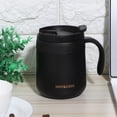 thumbnail image 1 of Insulated Coffee Mug, Vacuum Insulated Coffee Mug Double Wall Coffee Mug, With Handle For Home Home Black 350ML, 1 of 8