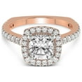 thumbnail image 4 of IGI Certified 2 Carat Cushion Shape Lab Grown Diamond Engagement Ring | 14K Rose Gold | Valerie Euro Shank Halo Lab Diamond Ring | FG-VS1-VS2 Quality Friendly Diamonds, 4 of 6