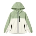 thumbnail image 6 of HAiming Kids Athletic Jacket Hooded Long Sleeve Color Block Hiking Jacket Fall Winter Workout Jacket with Pockets, 6 of 7