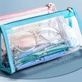 thumbnail image 6 of Zipper Pouch, Transparent Storage Bag, Stationery Organizer, Clear Multi-Purpose Pouch with Zipper Closure, Portable Bag for Pens, Pencils and Daily Cosmetic Storage,Sky Blue, 6 of 9