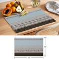 thumbnail image 6 of Aqua Floral Placemats Set of 6 Modern Farmhouse Leaves Brown Striped Place Mats Indoor Wipeable Table Mats Washable Cloth Dining Table Placemats for Kitchen Holiday Party Home Decor 13x19 Inch, 6 of 9