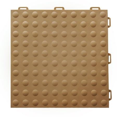 Greatmats PVC Plastic Interlocking Gym Floor Tile 12 in. x 12 in. x 0.56 in. StayLock Bump Top-Brown 26 Pack