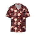 thumbnail image 2 of Lsque African Women A print Men's Cuban Collar Short Sleeve Shirt Summer Beachwear Casual Button Down Fashionable Vacation Leisure Shirt-Medium, 2 of 7