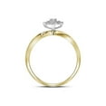 thumbnail image 4 of 10kt Yellow Gold His Hers Round Diamond Cluster Matching Wedding Set 1/5 Cttw, 4 of 5