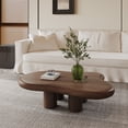 thumbnail image 5 of 48.42" Cloud Coffee Table Wood Living Room Table, Dark Brown Coffee Table with 4 Sturdy Legs, Mid-Century Modern Center Table for Living Room Tea Table, 5 of 5