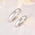 thumbnail image 3 of Anillos de Promesa Plata Fina 925 Corazon Parejas Compromiso, 3 of 5