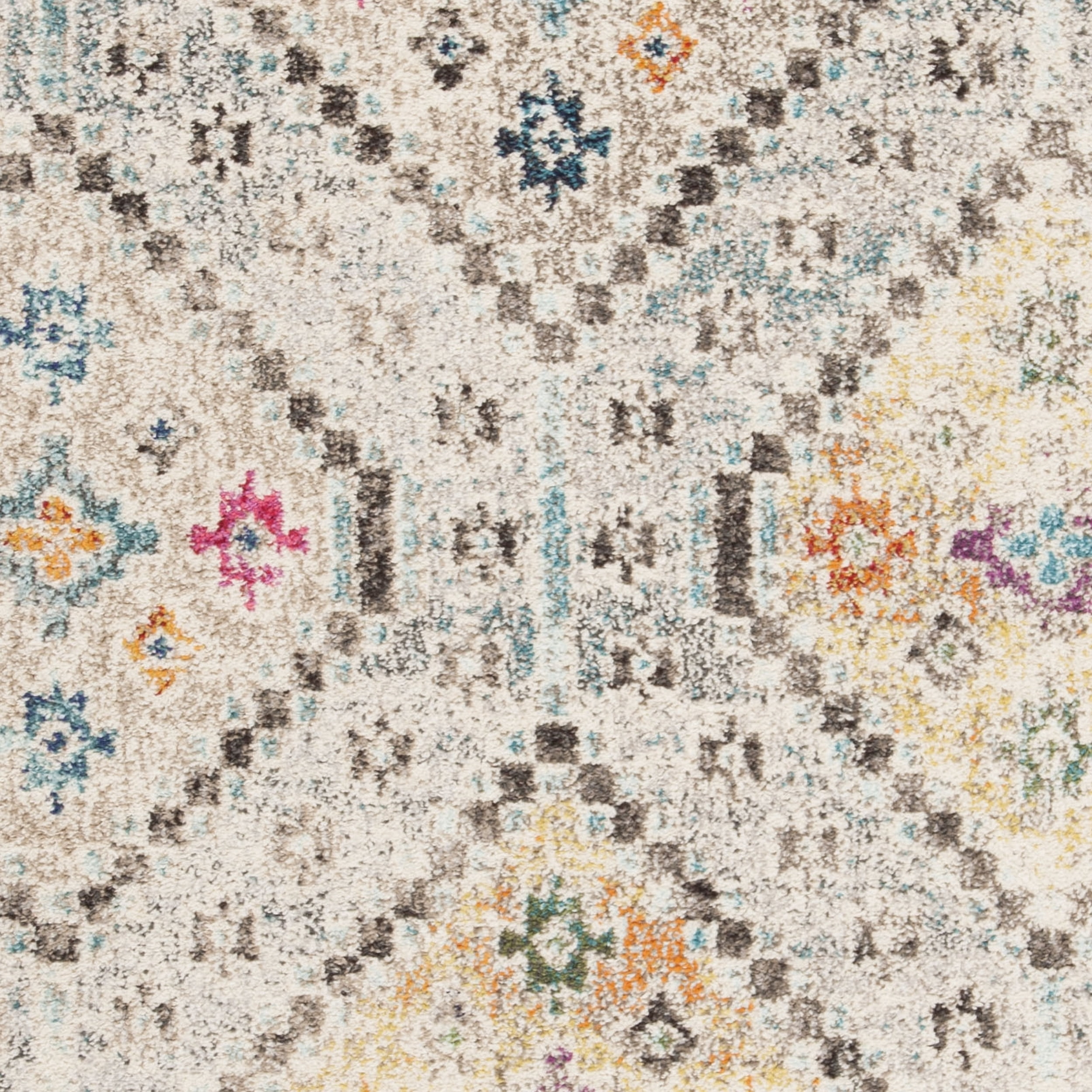 SAFAVIEH Madison Lanford Vintage Geometric Area Rug, Grey/Yellow, 5'3" x 7'6"